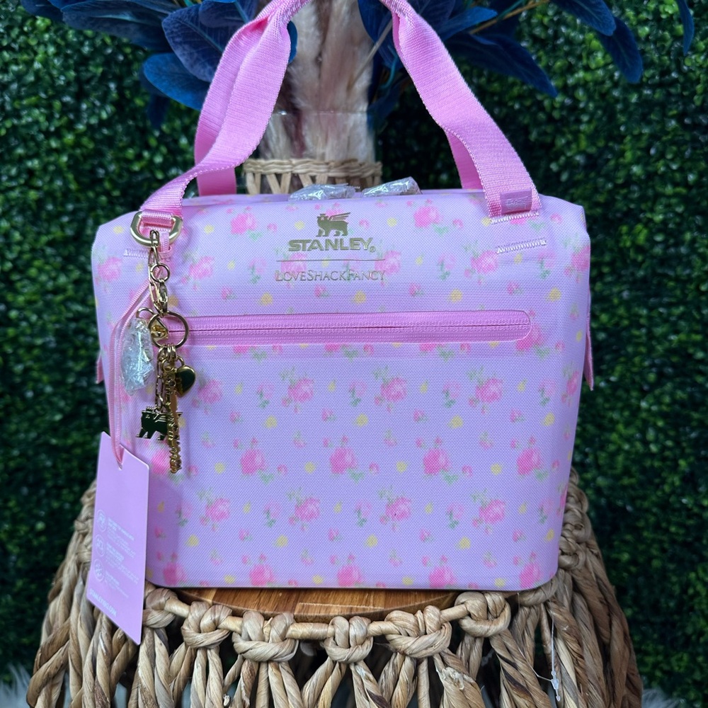 Nwt‎ Stanley X Love Shack Fancy Ibiza Sunset Juliene Mini Cooler Pink No STRAP! - Picture 5 of 16